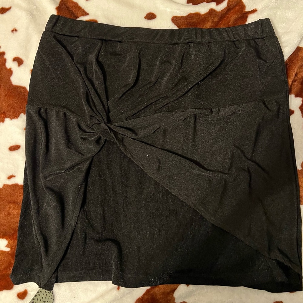 Black silk skirt